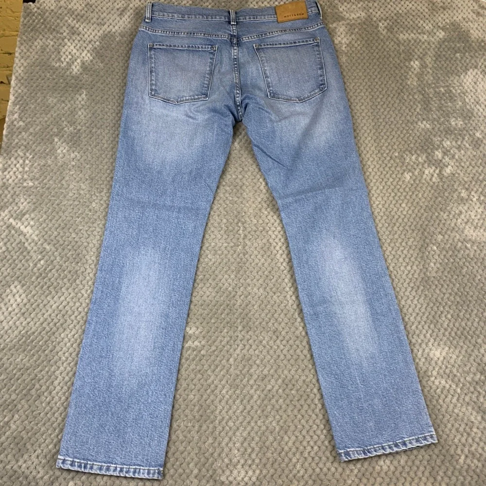 Mott & Bow Slim Bens Medium Blue Wash Stretch Denim Jeans Mens 34x32 NR-1105